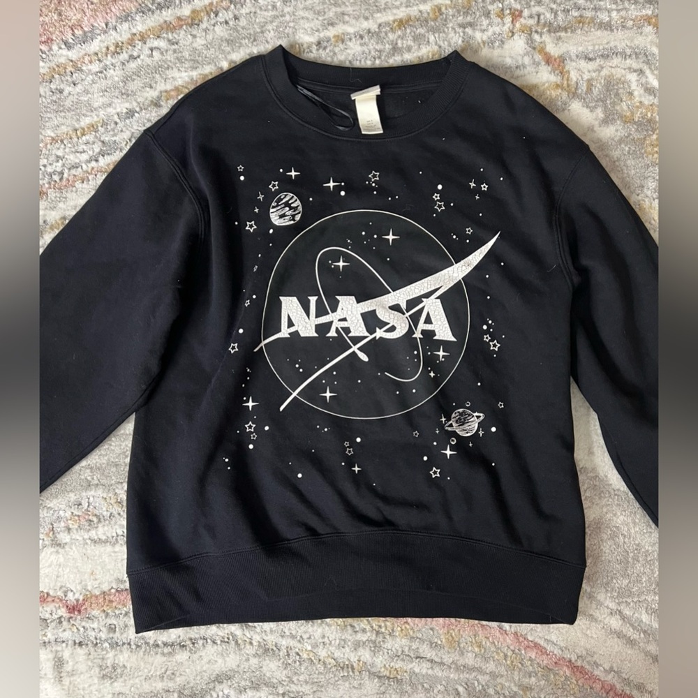 H&M Black NASA Graphic Sweater